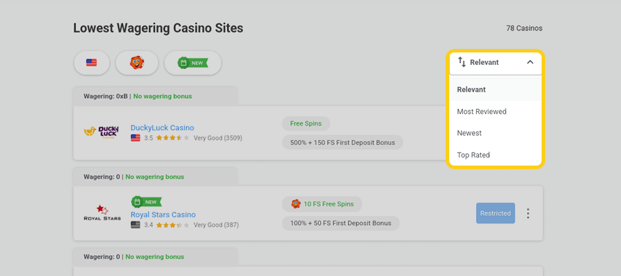 step three find low wagering casinos